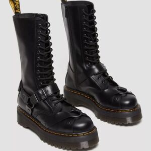 NIB 1914 Harness Leather Tall Lace Up Platform Boots